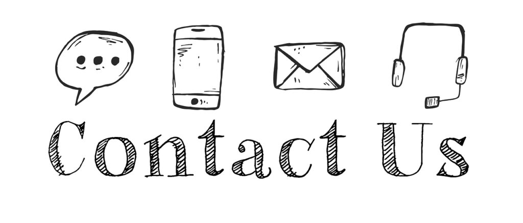 contact us, icons, doodles