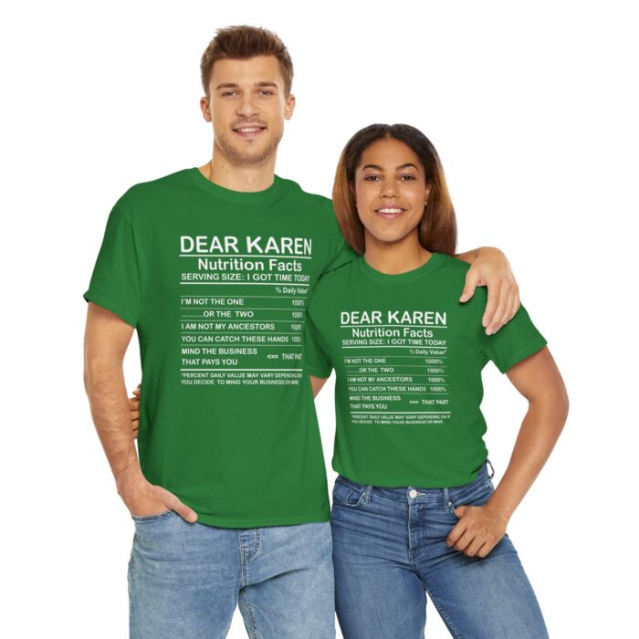 dear karen nutrition facts unisex heavy cotton tee