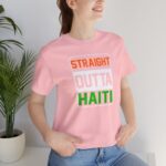 "straight outta haiti" unisex jersey short sleeve tee