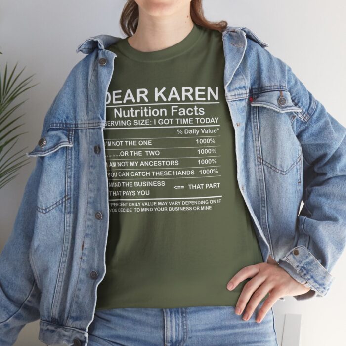 dear karen nutrition facts unisex heavy cotton tee