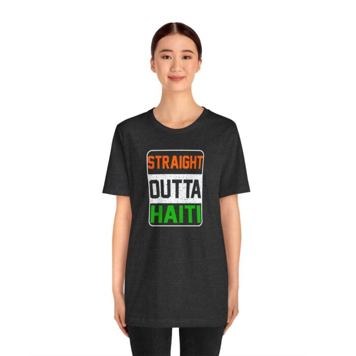 "straight outta haiti" unisex jersey short sleeve tee