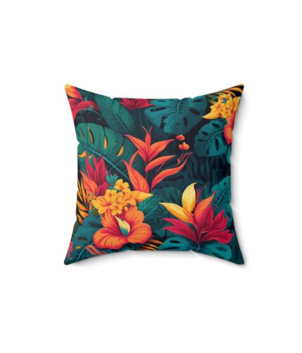 flora #2 faux suede square pillow