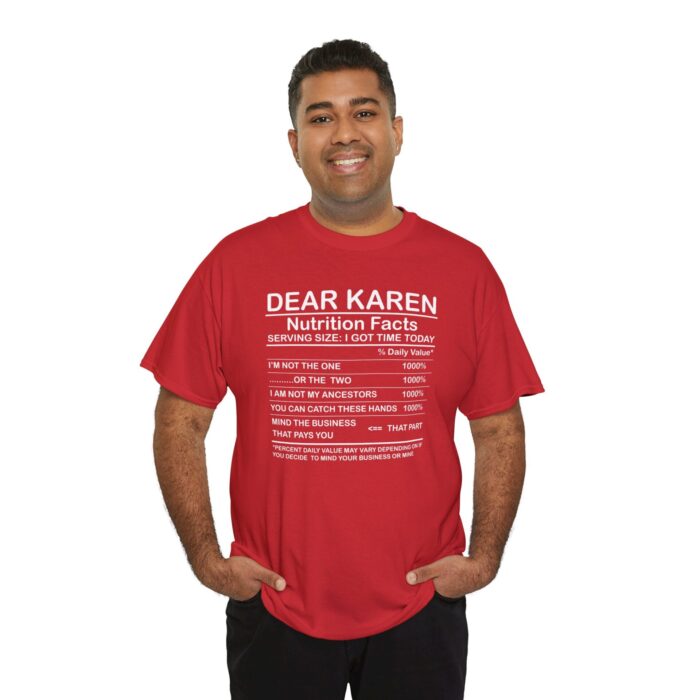 dear karen nutrition facts unisex heavy cotton tee