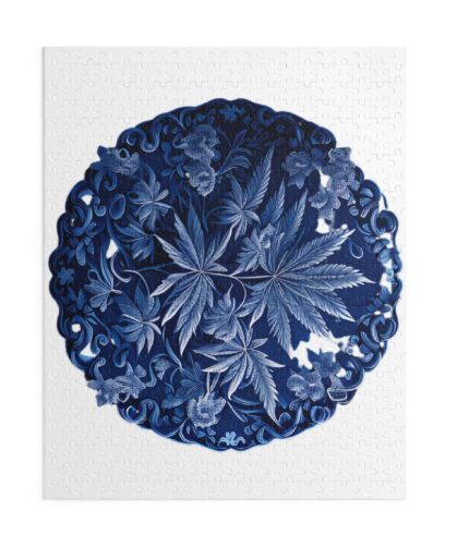 wake and bake blue china pattern puzzle 500 piece