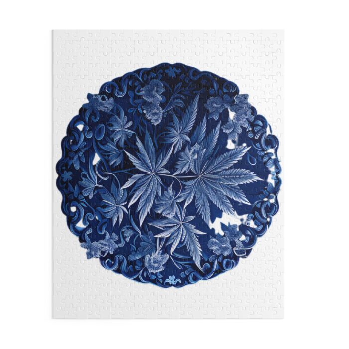 wake and bake blue china pattern puzzle 500 piece