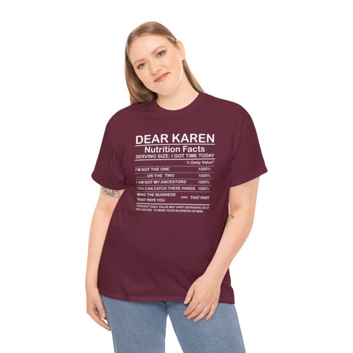 dear karen nutrition facts unisex heavy cotton tee