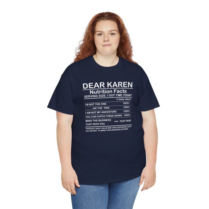 dear karen nutrition facts unisex heavy cotton tee