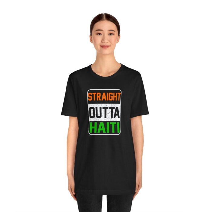 "straight outta haiti" unisex jersey short sleeve tee