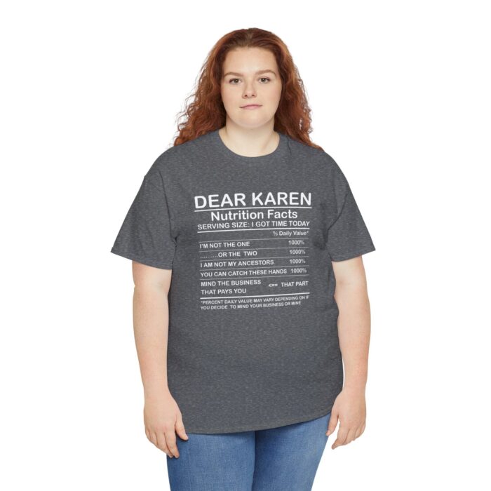 dear karen nutrition facts unisex heavy cotton tee