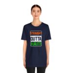 "straight outta haiti" unisex jersey short sleeve tee