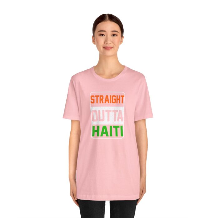 "straight outta haiti" unisex jersey short sleeve tee