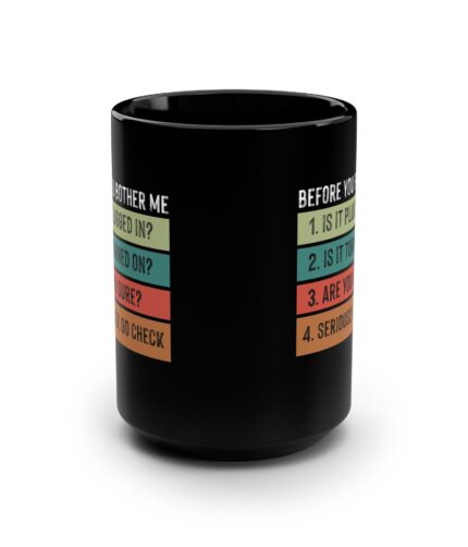 "troubleshooting" 15 ounce black mug