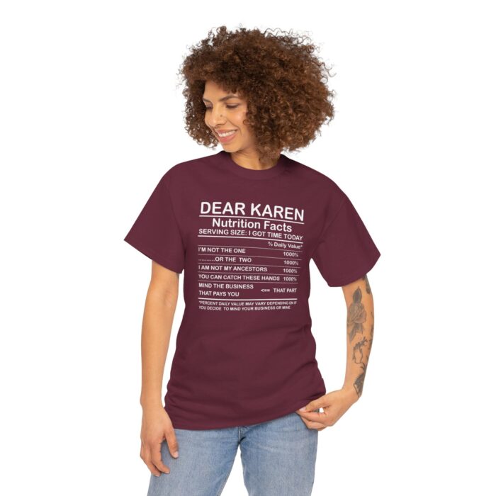 dear karen nutrition facts unisex heavy cotton tee