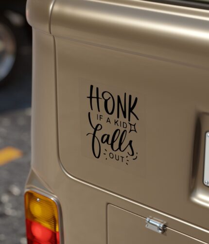 "honk for kids!" transparent outdoor stickers, square