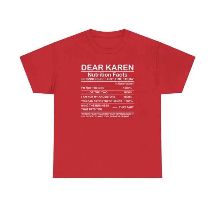 dear karen nutrition facts unisex heavy cotton tee