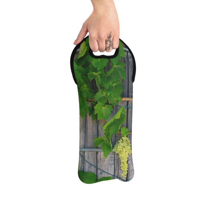 "grapes and barrel" wine tote bag