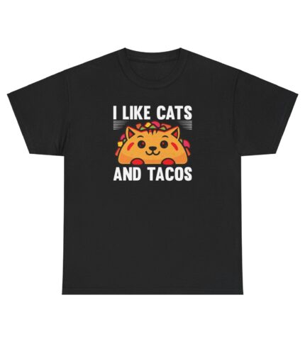 cats and tacos unisex heavy cotton tee