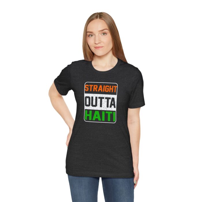 "straight outta haiti" unisex jersey short sleeve tee