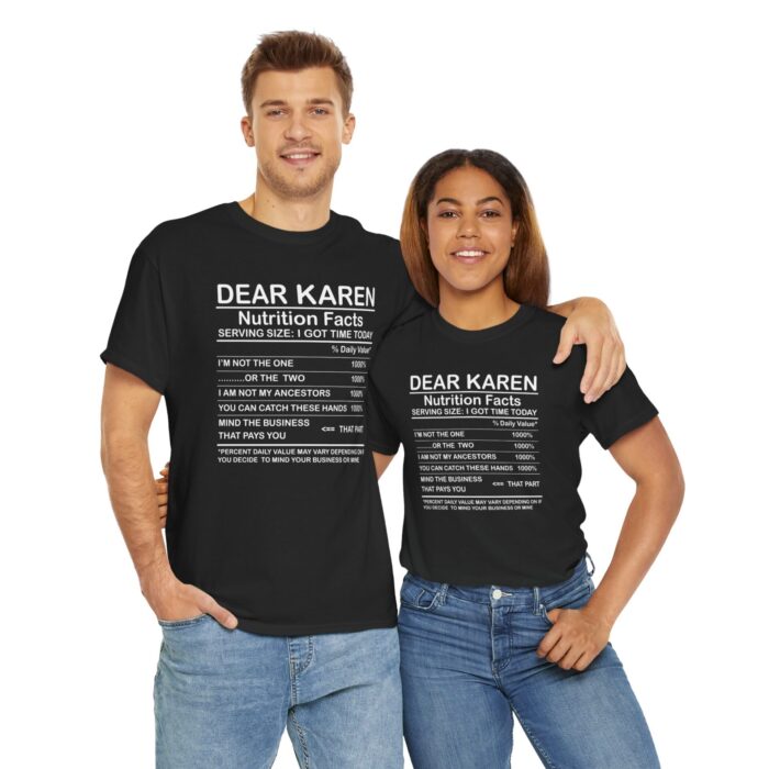 dear karen nutrition facts unisex heavy cotton tee