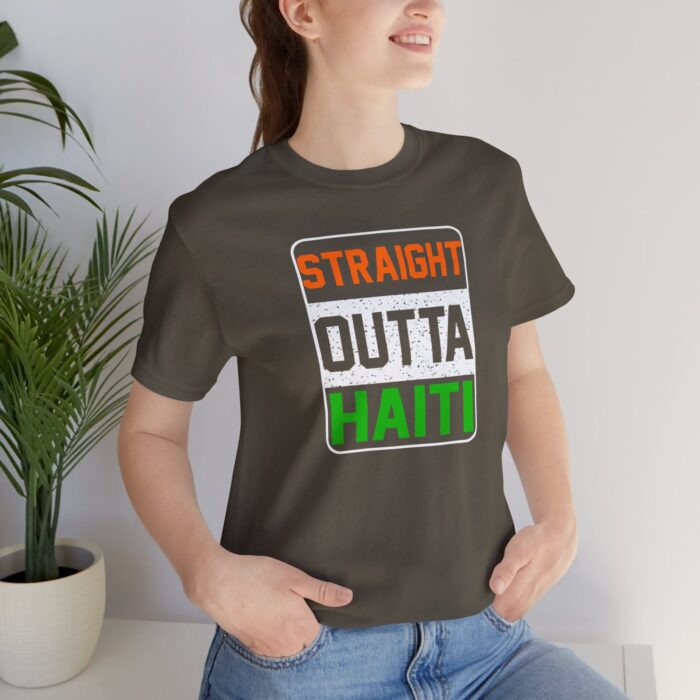 "straight outta haiti" unisex jersey short sleeve tee