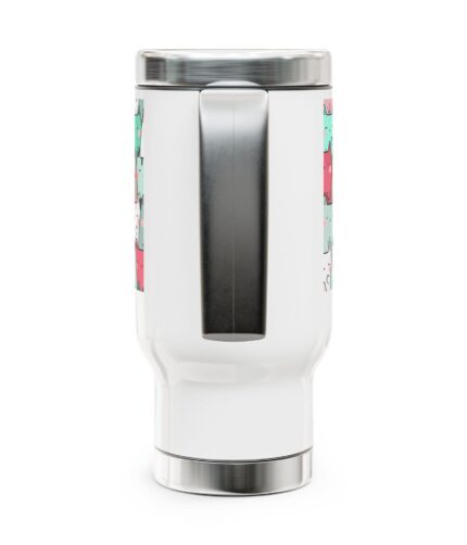 stainless steel travel mug with handle, 14oz