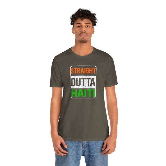 "straight outta haiti" unisex jersey short sleeve tee