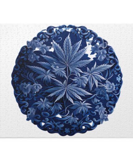 wake and bake blue china pattern puzzle 500 piece